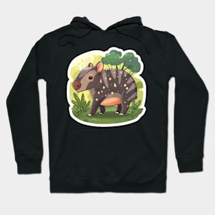 Cute Mountain Tapir Illustration - Adorable Animal Art Hoodie